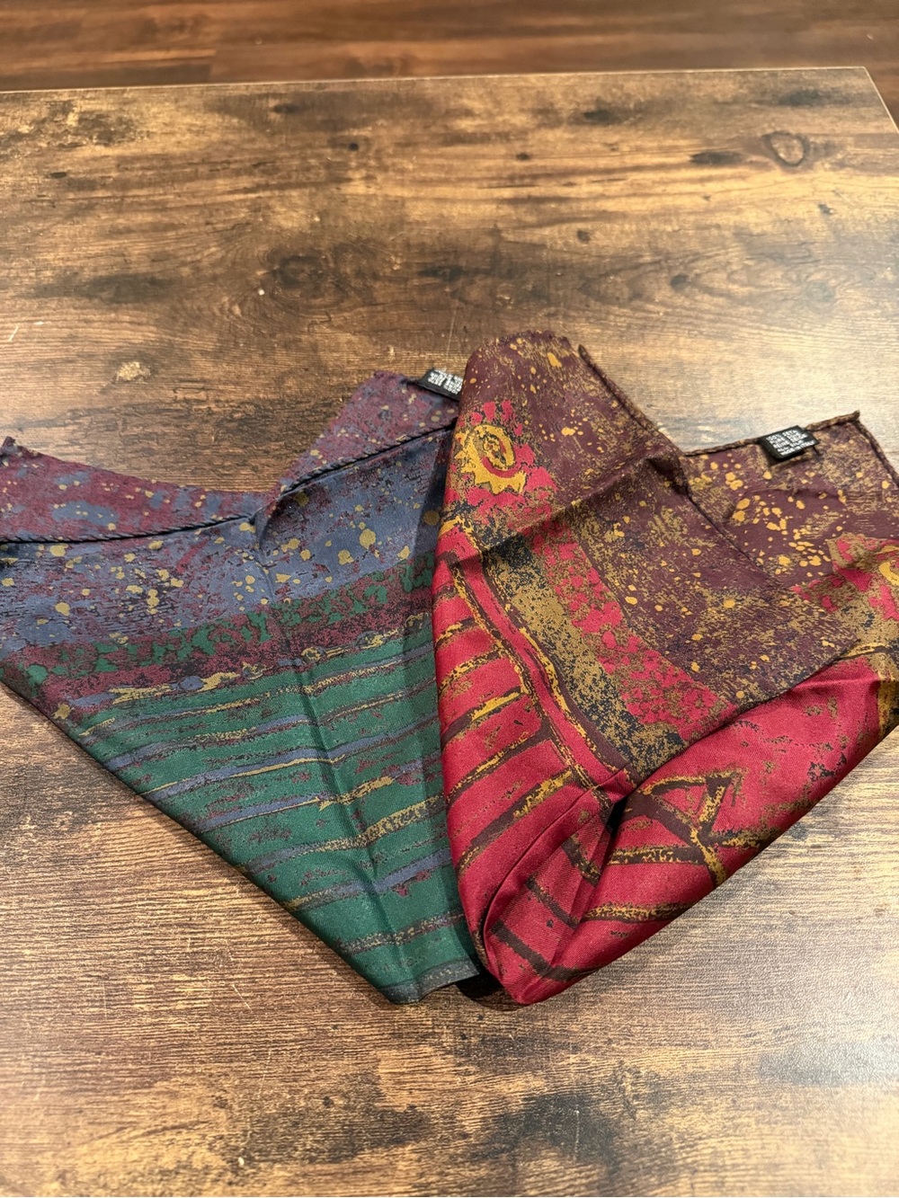 2 Women's 15x15 Square Silk Scarf/neckerchiefs